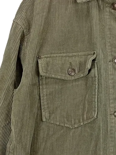 ZARA Cordjacke Damen Gr. 34/XS Oliv Shacket Hemdjacke Baumwolle