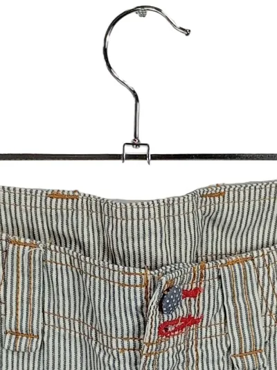 TRF Zara Damen Minirock Gr. 38 Blau Gestreift Rüschen Baumwolle