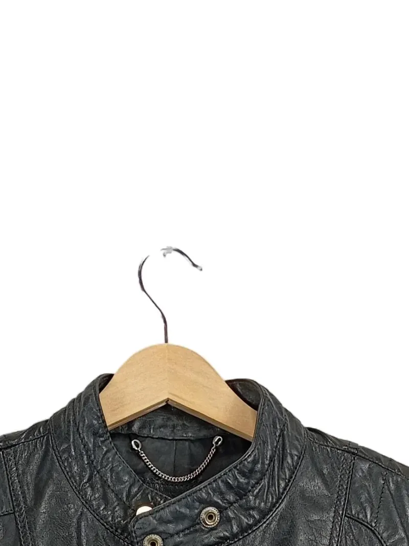 Diesel Lederjacke Damen Gr. 36 S Schwarz Bikerjacke Echtleder Casual Jacke 5