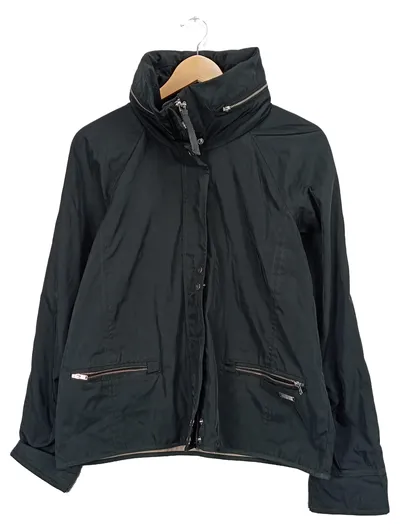 Abercrombie & Fitch Jacke Damen Gr. 40 L Schwarz Übergangsjacke Stehkragen