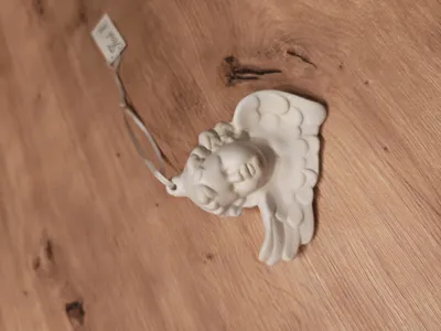Fink Engel Dekofigur Keramik Weiß Weihnachten Deko 9 cm