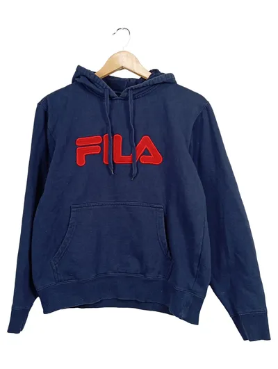 FILA Kapuzenpullover Herren Hoodie Baumwolle Logo Blau Gr. M 48