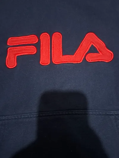FILA Kapuzenpullover Herren Hoodie Baumwolle Logo Blau Gr. M 48