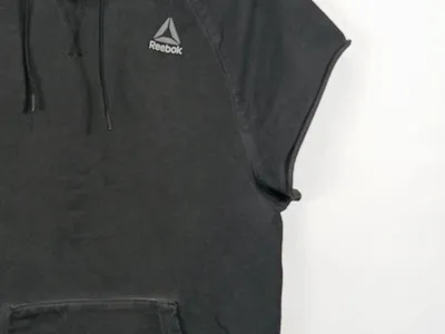 Reebok Damen Kapuzenpullover Ärmellos Hoodie Grau Gr. S Sport