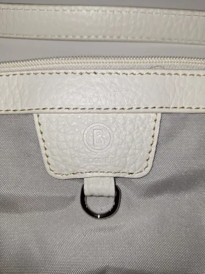 BOGNER Damen Umhängetasche Grau Nylon Leder Crossbody Tasche Schultertasche