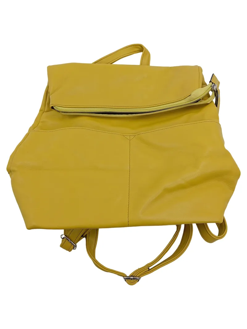 Curuba Damen Rucksack Leder Gelb Casual Umhängetasche Cityrucksack 25x38cm 1