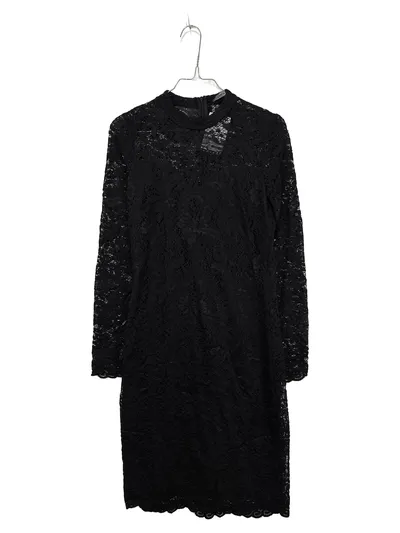 ONLY Spitzenkleid Damen Gr. 36/S Schwarz Langarm Elegant Blumenspitze
