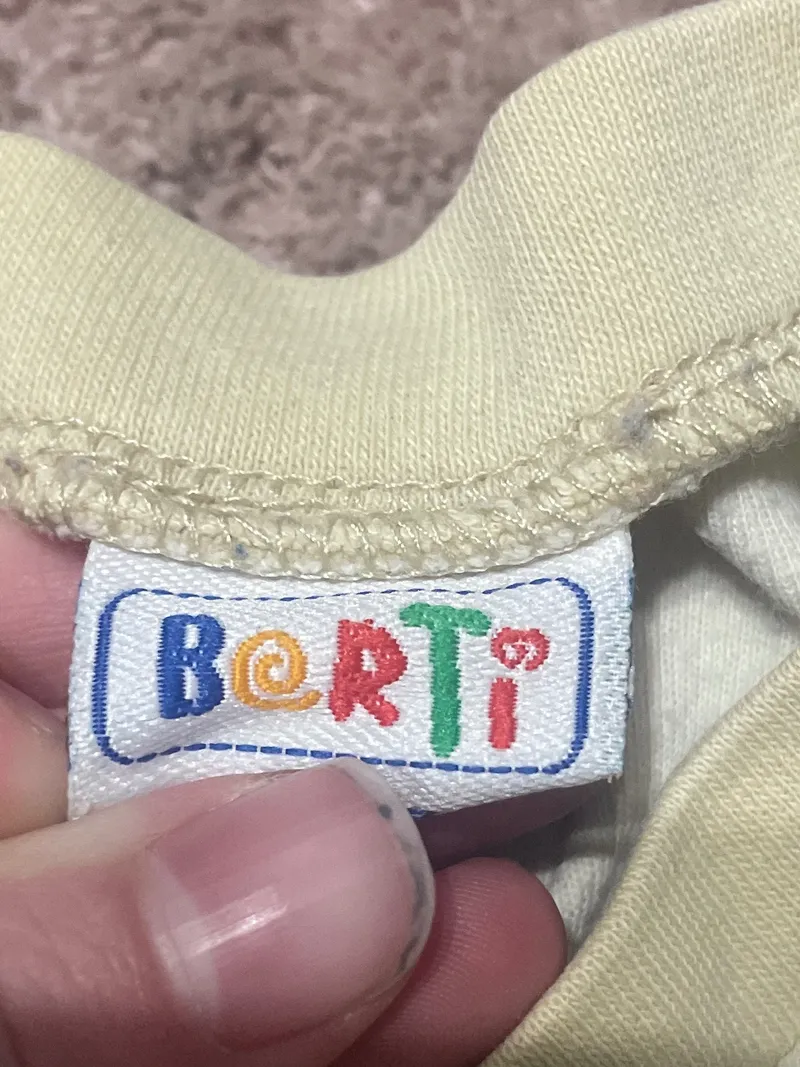 BERTI Baby Strampler Schlafanzug Gr. 62/68 Beige Teddy Bär Motiv 6