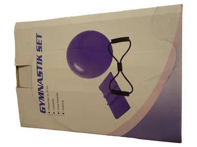 Gymnastik Set Pilates Ball 25cm Latexband Cross-Expander Lila Fitness
