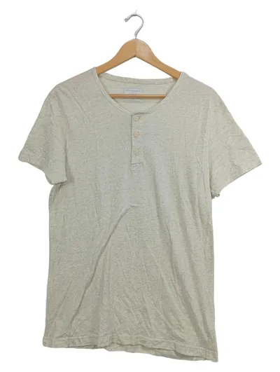Abercrombie & Fitch Herren Henley T-Shirt Gr. M Beige Meliert Baumwolle