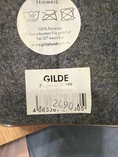 GILDE Trinkflasche Filz Grau Flachmann Schnaps Spaß 12cm