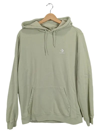 Converse Kapuzenpullover Herren Gr. M Hoodie Grün Logo Baumwolle