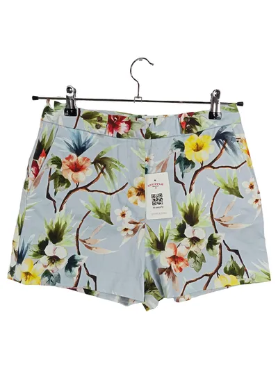 ZARA BASIC Damen Shorts Blumenmuster Gr. M/36 Hellblau Tropical