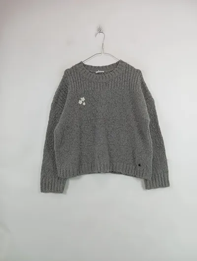 Better Rich Pullover Damen Strickpullover Gr. 38 M Grau Wolle Winter Casual