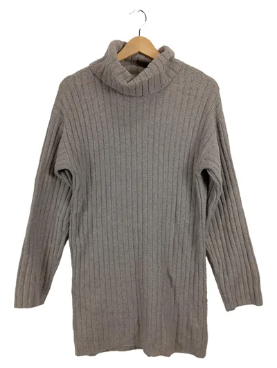 Abercrombie & Fitch Pullover Damen Rollkragen Strick Rippstrick Beige Gr. M