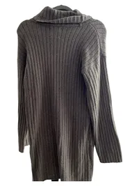 Abercrombie & Fitch Pullover Damen Rollkragen Strick Rippstrick Beige Gr. M 2