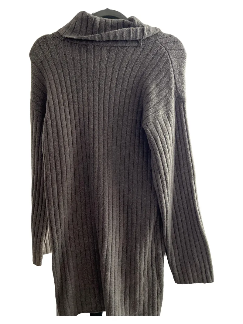 Abercrombie & Fitch Pullover Damen Rollkragen Strick Rippstrick Beige Gr. M 2