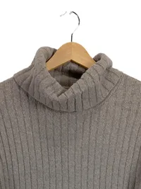 Abercrombie & Fitch Pullover Damen Rollkragen Strick Rippstrick Beige Gr. M 3
