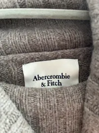 Abercrombie & Fitch Pullover Damen Rollkragen Strick Rippstrick Beige Gr. M 5