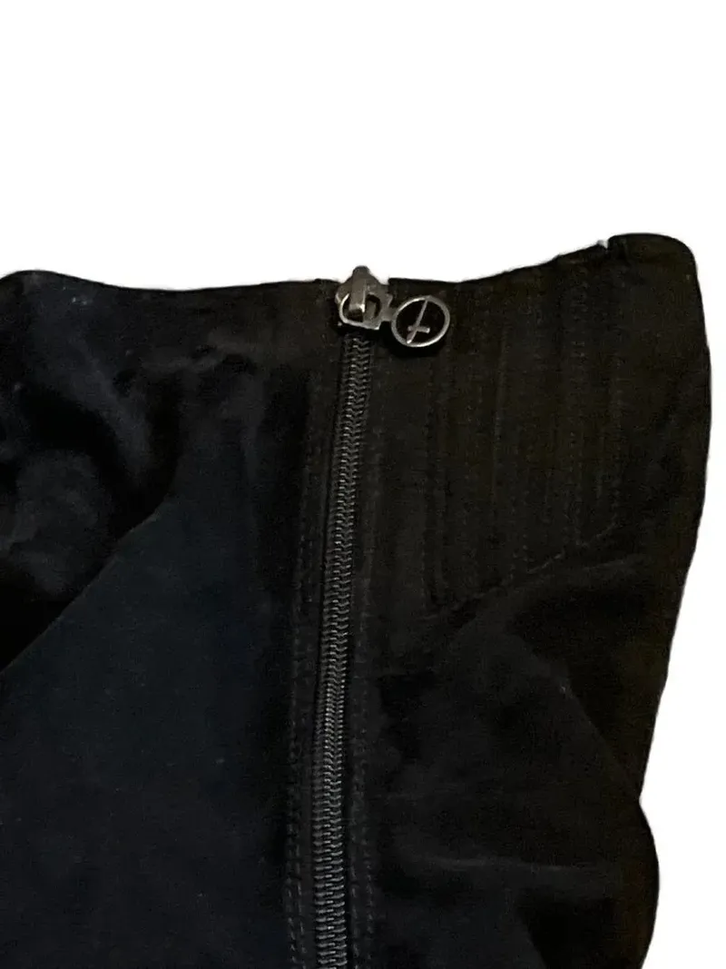 Tamaris Damen Stiefel Gr. 36 Schwarz Wildleder Blockabsatz Raffung 3