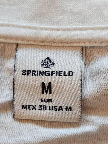 Springfield T-Shirt Herren Gr. 38/M Weiß Mehrfarbig Abstrakt Baumwolle