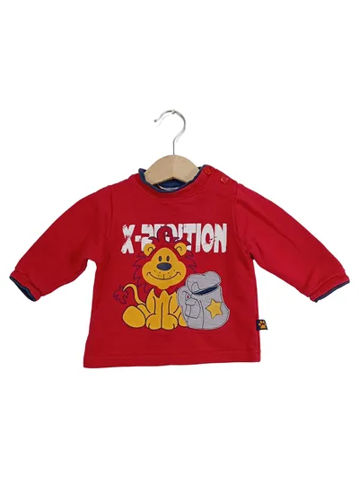 OKAY Baby Pullover Gr. 68 Rot Löwen Motiv Langarm Sweatshirt