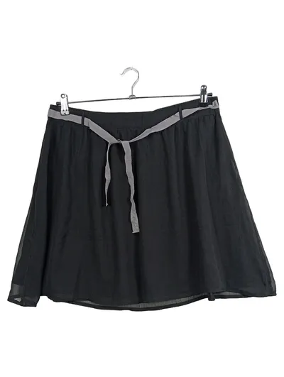 Esprit Damen Minirock Gr. 40/L Schwarz mit Bindegürtel Casual