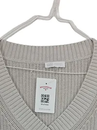 Better Rich Pullunder Damen Strickweste Gr. 44/XXL Beige Baumwolle V-Ausschnitt 2