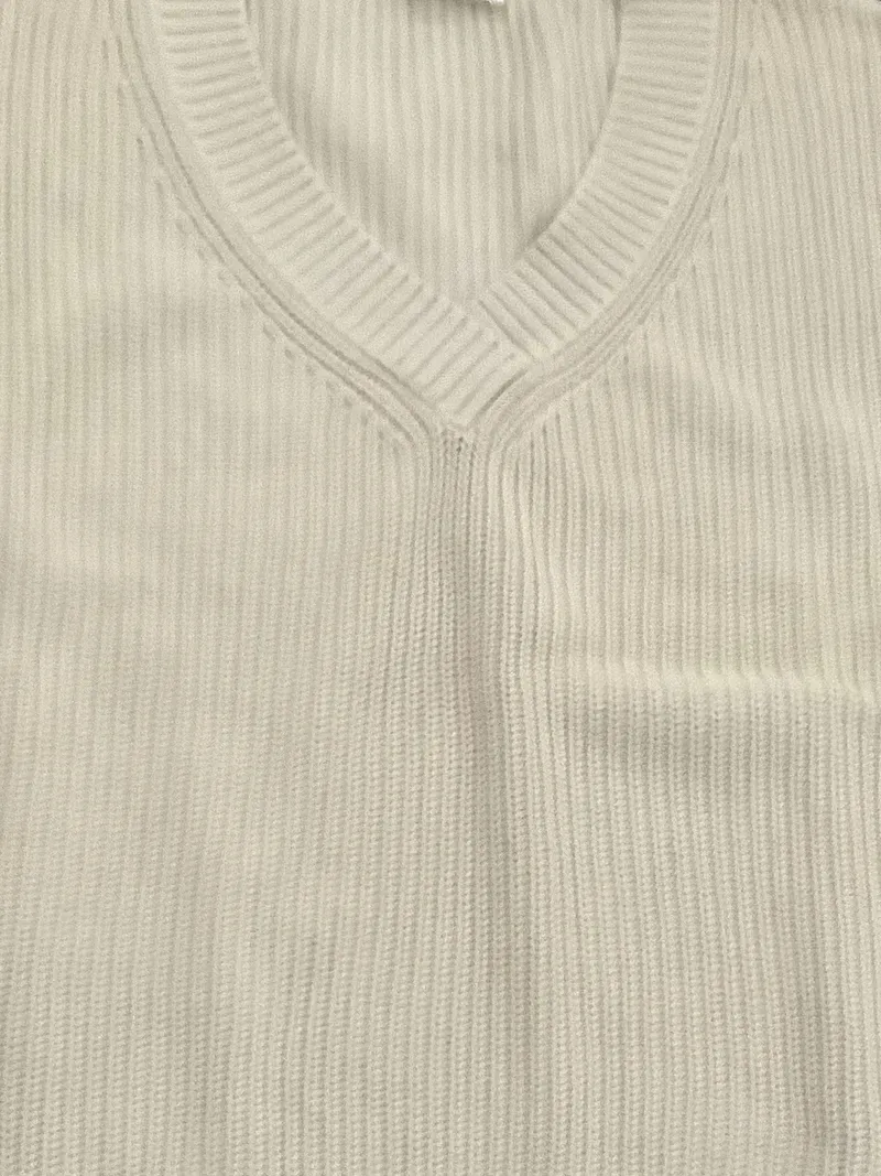 Better Rich Pullunder Damen Strickweste Gr. 44/XXL Beige Baumwolle V-Ausschnitt 4
