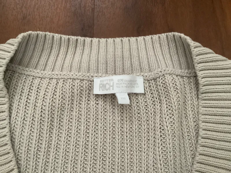 Better Rich Pullunder Damen Strickweste Gr. 44/XXL Beige Baumwolle V-Ausschnitt 5