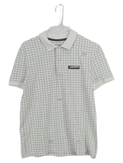 Lacoste Herren Poloshirt Gr. S/36 Weiß Kariert L12.12 Regular Fit