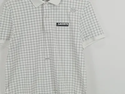 Lacoste Herren Poloshirt Gr. S/36 Weiß Kariert L12.12 Regular Fit