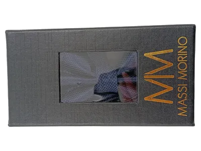 Massi Morino Herren Fliege Blau Elegant Schleife Krawatte Geschenkbox