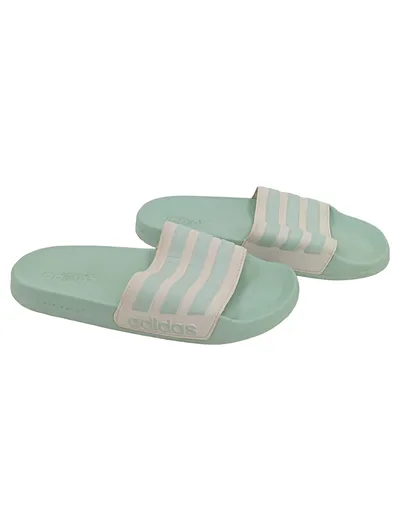 adidas Adilette Shower Badeschuhe Damen Gr. 40 Grün Slip-On Freizeit