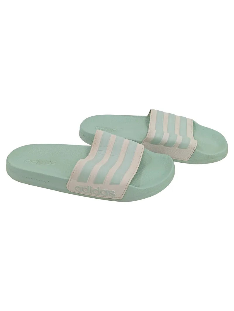 adidas Adilette Shower Badeschuhe Damen Gr. 40 Grün Slip-On Freizeit 1