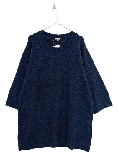 Better Rich Pullover Damen Gr. 40 L Blau Oversized Grobstrick 3/4 Arm Wollmix