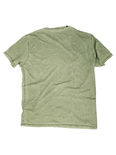 Replay Herren T-Shirt Brusttasche Oliv Gr. M Baumwolle Casual
