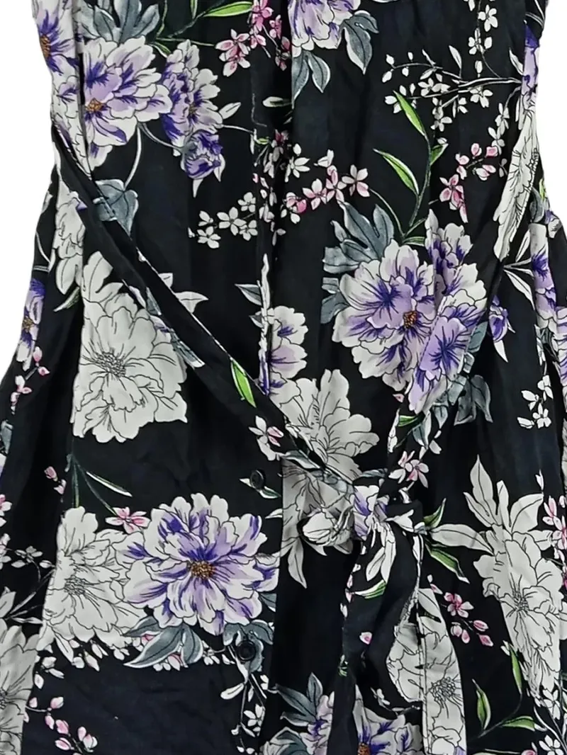 PIECES Damen Wickelkleid Blumenmuster Gr. 36/S Schwarz Floral 2