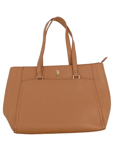 U.S. Polo Assn. Shopper Damen Leder Tasche Business Freizeit Braun M