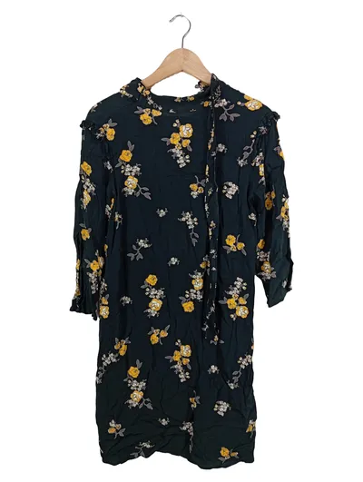 Pieces Damen Freizeitkleid Blumenmuster Gr. M Grün Gelb Viskose