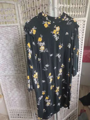 Pieces Damen Freizeitkleid Blumenmuster Gr. M Grün Gelb Viskose
