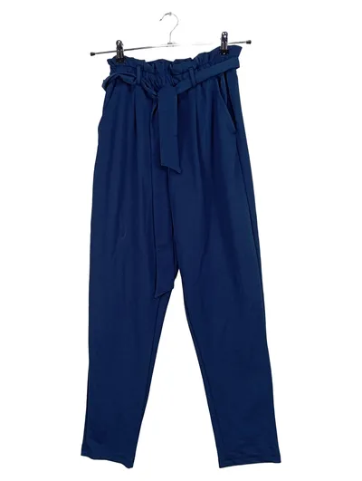 Eight2Nine Damen Stoffhose Paperbag Gr. 36 Blau Bindegürtel