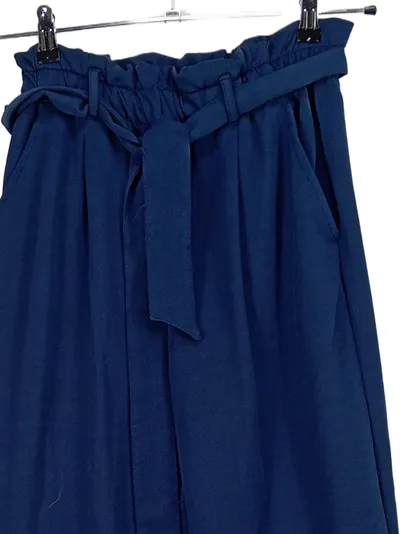 Eight2Nine Damen Stoffhose Paperbag Gr. 36 Blau Bindegürtel