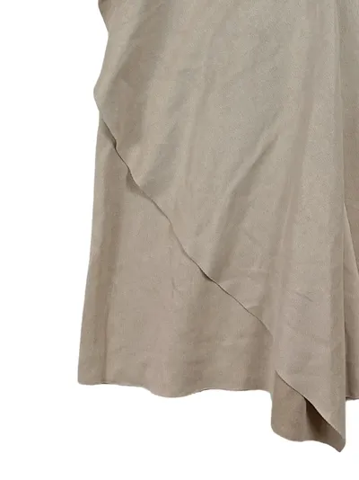ZARA BASIC Damen Bluse Tunika V-Ausschnitt Kurzarm Beige Gr. S