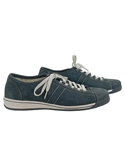 Gabor Sneaker Low Damen Wildleder Schnürung Blau Gr. 38