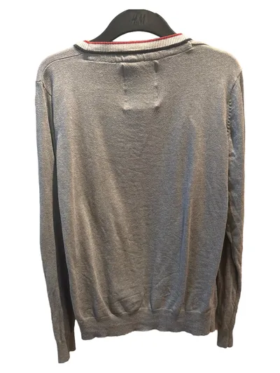 Jack & Jones Herren Strickjacke Cardigan Baumwolle Rippstrick Grau M