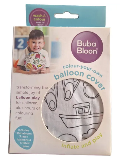 BUBABLOON Ballonhülle zum Bemalen Malset Stoffballon Bastelset Kinder Weiß