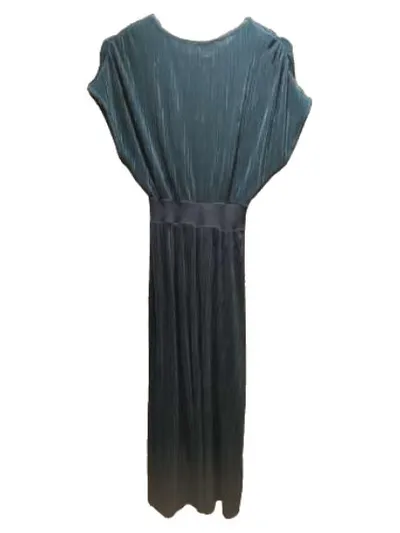 ZARA Plissiertes Maxikleid Damen Petrol Gr. S/36 Elegant Sommer