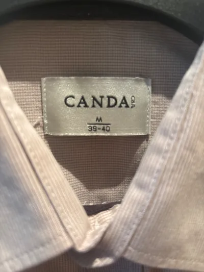 CANDA Herren Business Hemd Langarm Beige Gr. 39-40 M Baumwolle