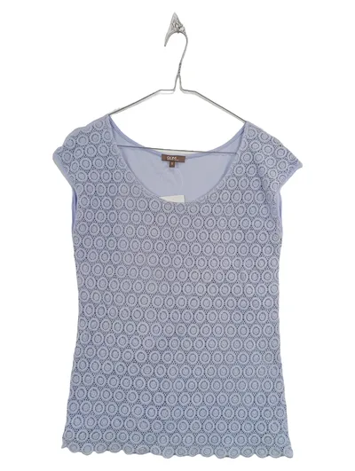 Grain de Malice Damen Top Gr. 36/S Blau Spitze Lochmuster Feminin